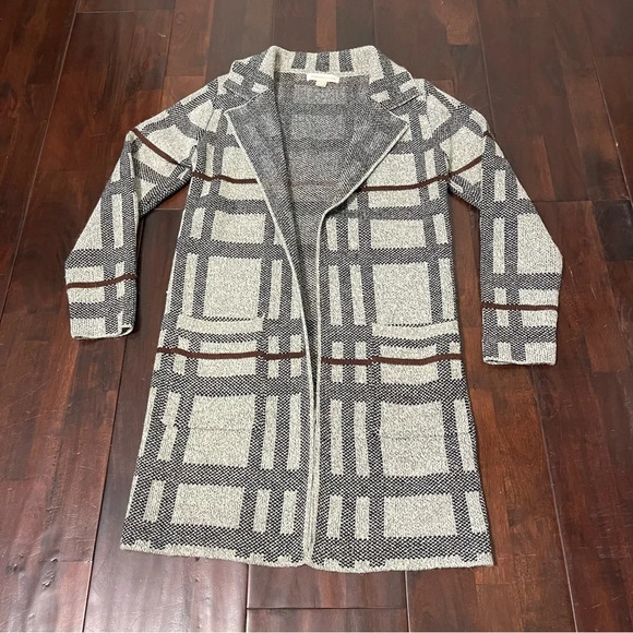 Monteau Los Angeles Sweater Coat Women’s Small Gray And Black Cardigan - Picture 1 of 7